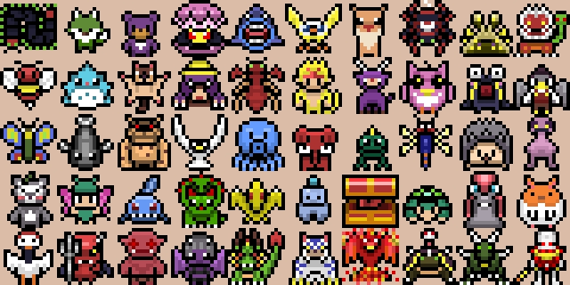 TINY ENEMIES 16 PIXEL ART