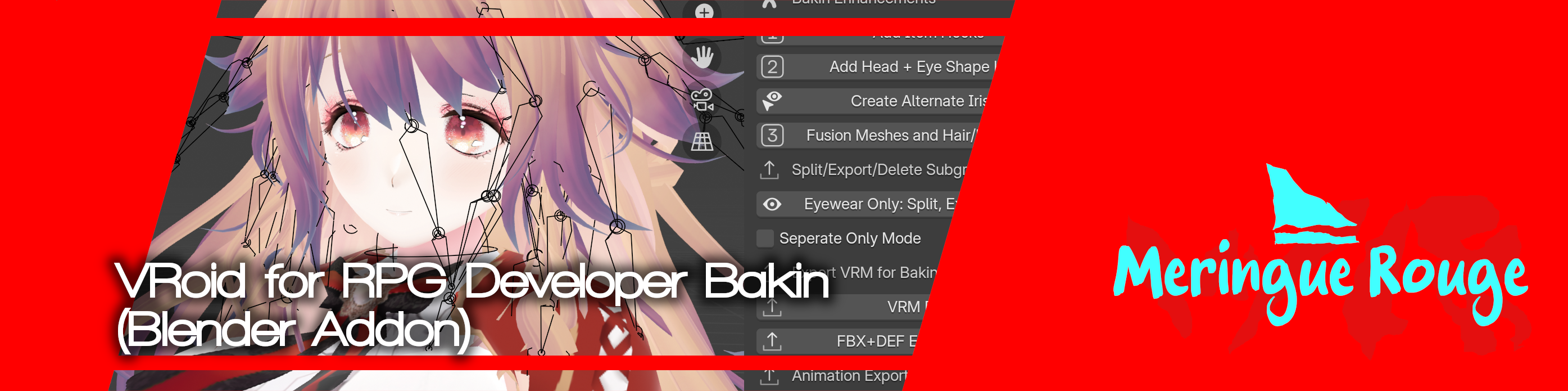 VRoid for RPG Developer BAKIN (Blender Addon)
