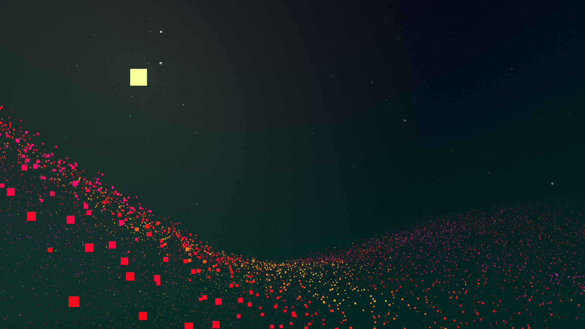 Alpha Periphery and its satellites B, C, and C2, visible from the autumn surface of the new moss world.