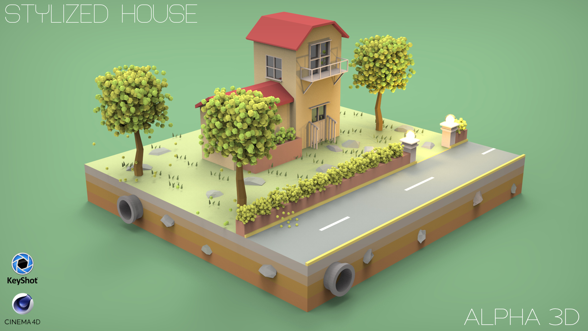 Low Poly Stylized House