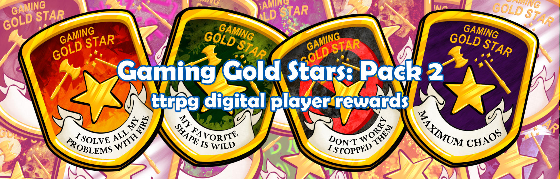 Gaming Gold Stars - Pack 2 - ttrpg digital player rewards
