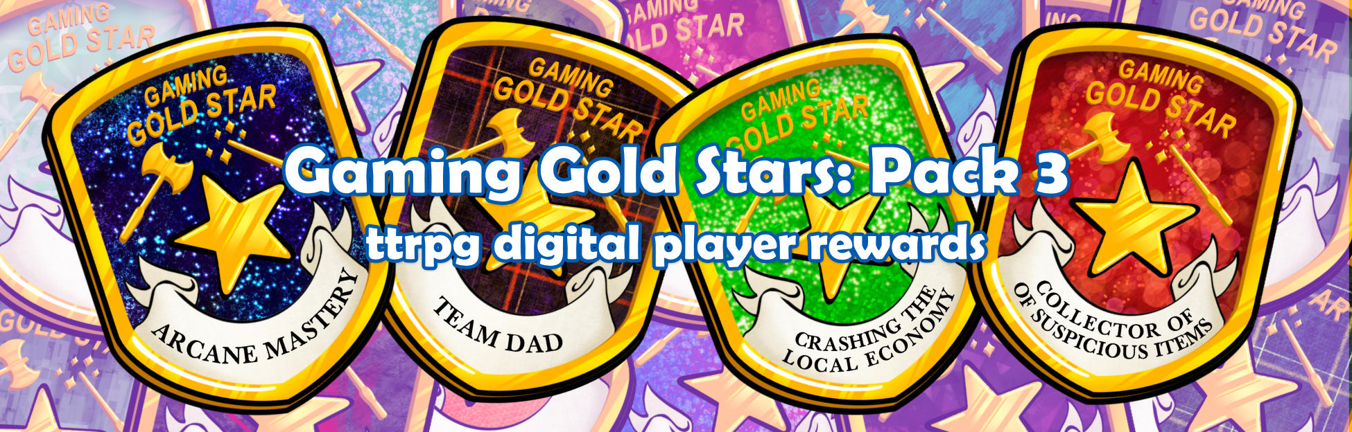 Gaming Gold Stars - Pack 3 - ttrpg digital player rewards