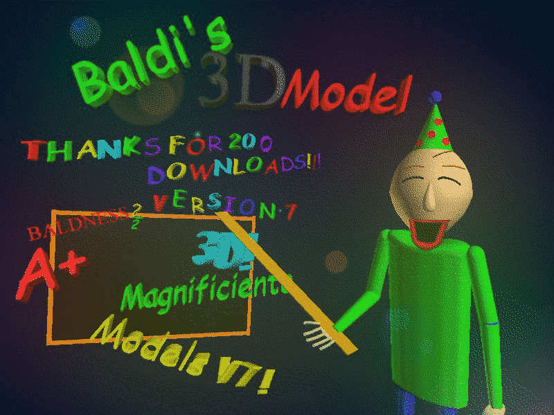 Baldi's 3D Model by Alyxzarex