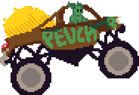 Peuchère riding his Monster Truck