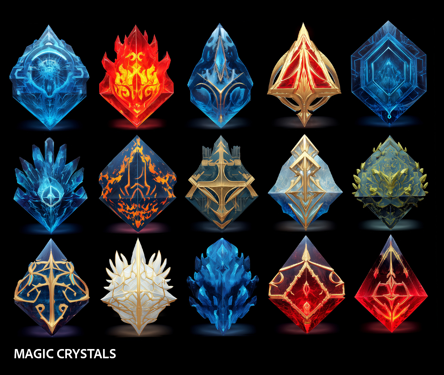 Magic Crystals UI Icons - Magic Crystals UI Icons Pack by MaestroRabbit