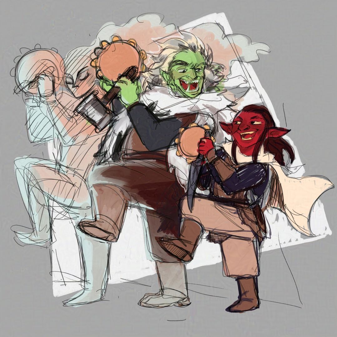 Finalised Sketch with Base Colours