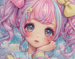 Kawaii Pastel Anime Avatar Pack – Hand-drawn Japanese Cute Girl Portraits