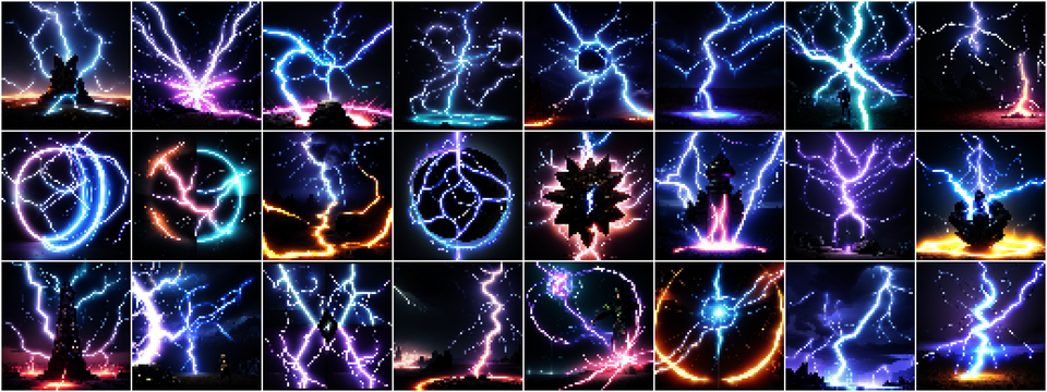 Spell Icons – Lightning (Pixel Art)