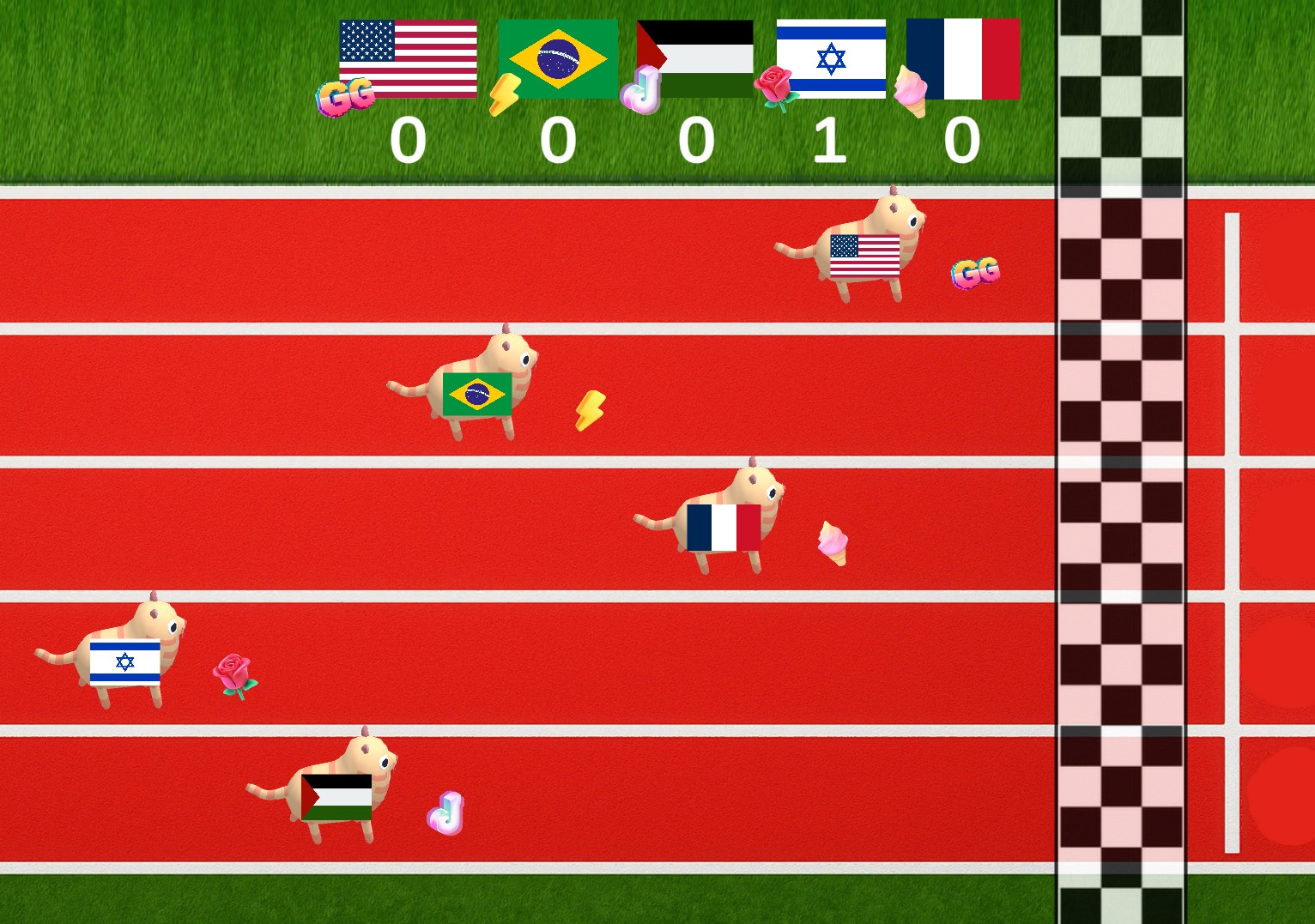 Cat Race - USA / Brazil / Palestine / Israel / France