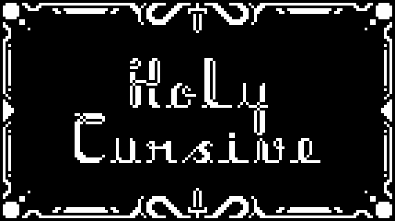 Holy Cursive Pixel Font