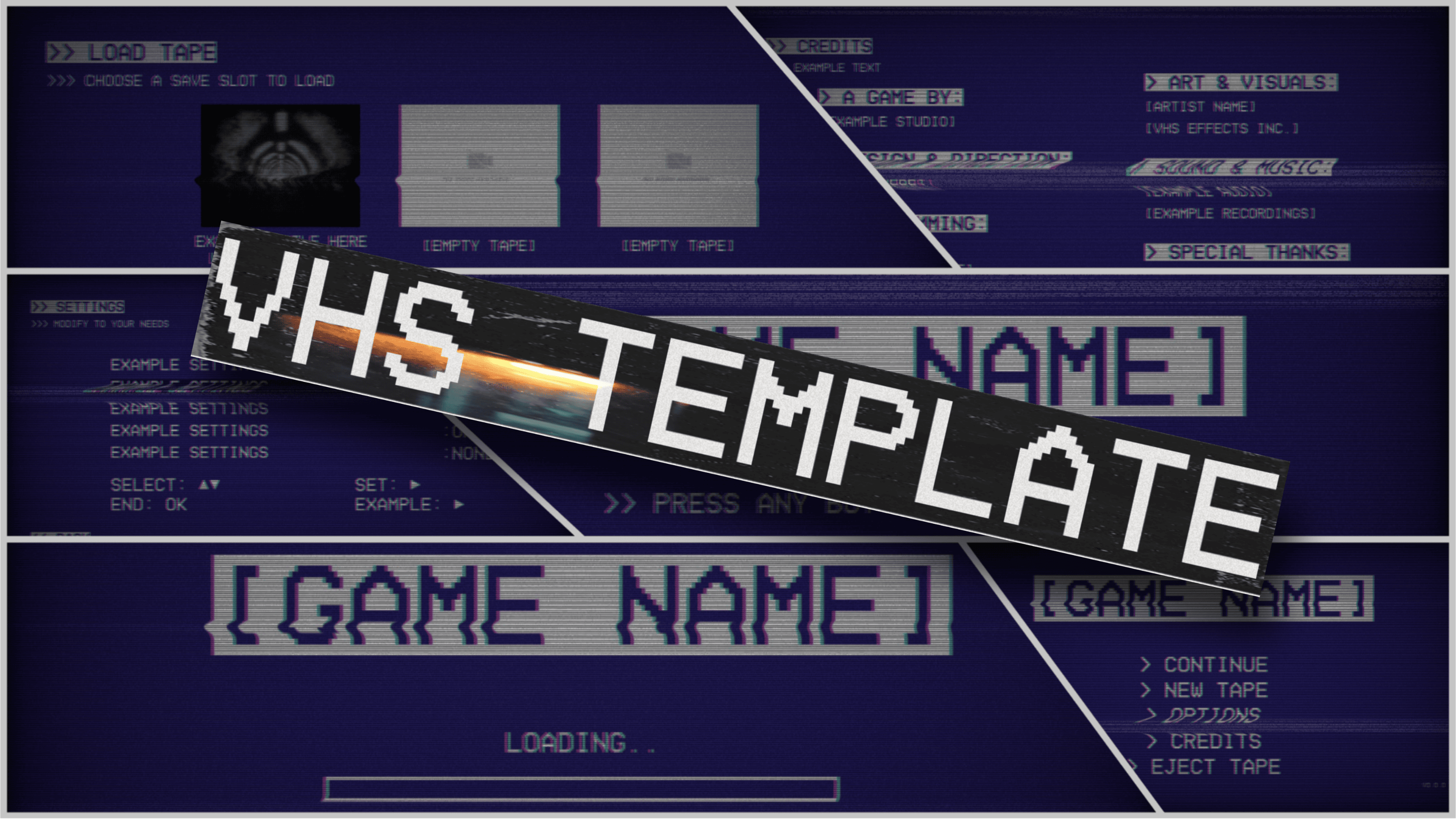 VHS UI Template for Godot 4