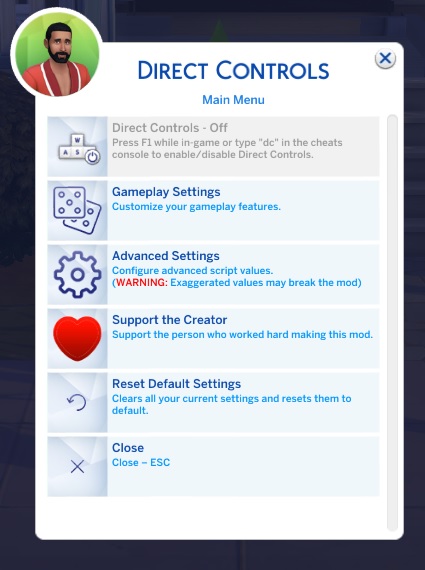 Direct Controls for The Sims 4 by Victor Andrade