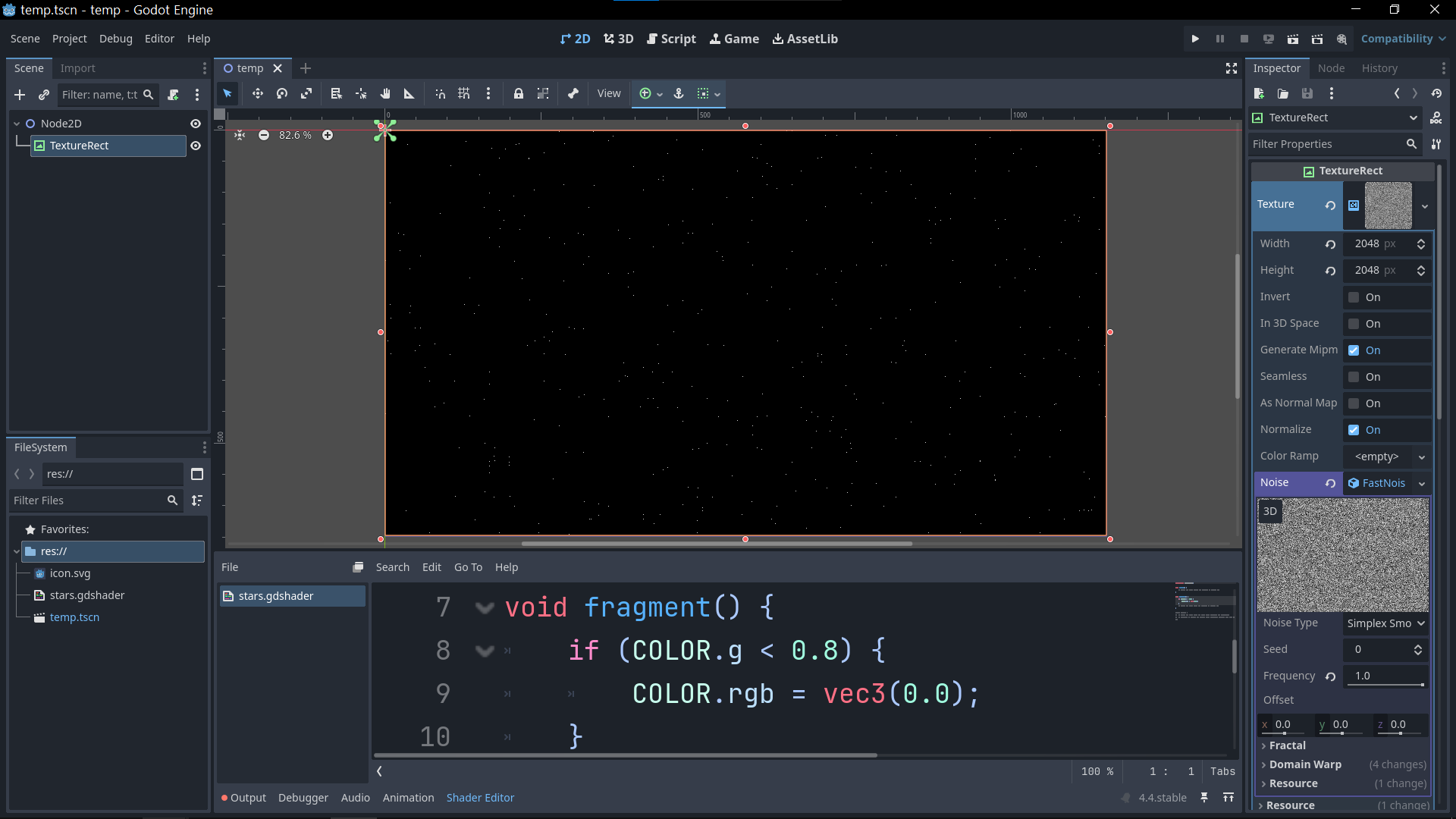 Godot Starfield Example