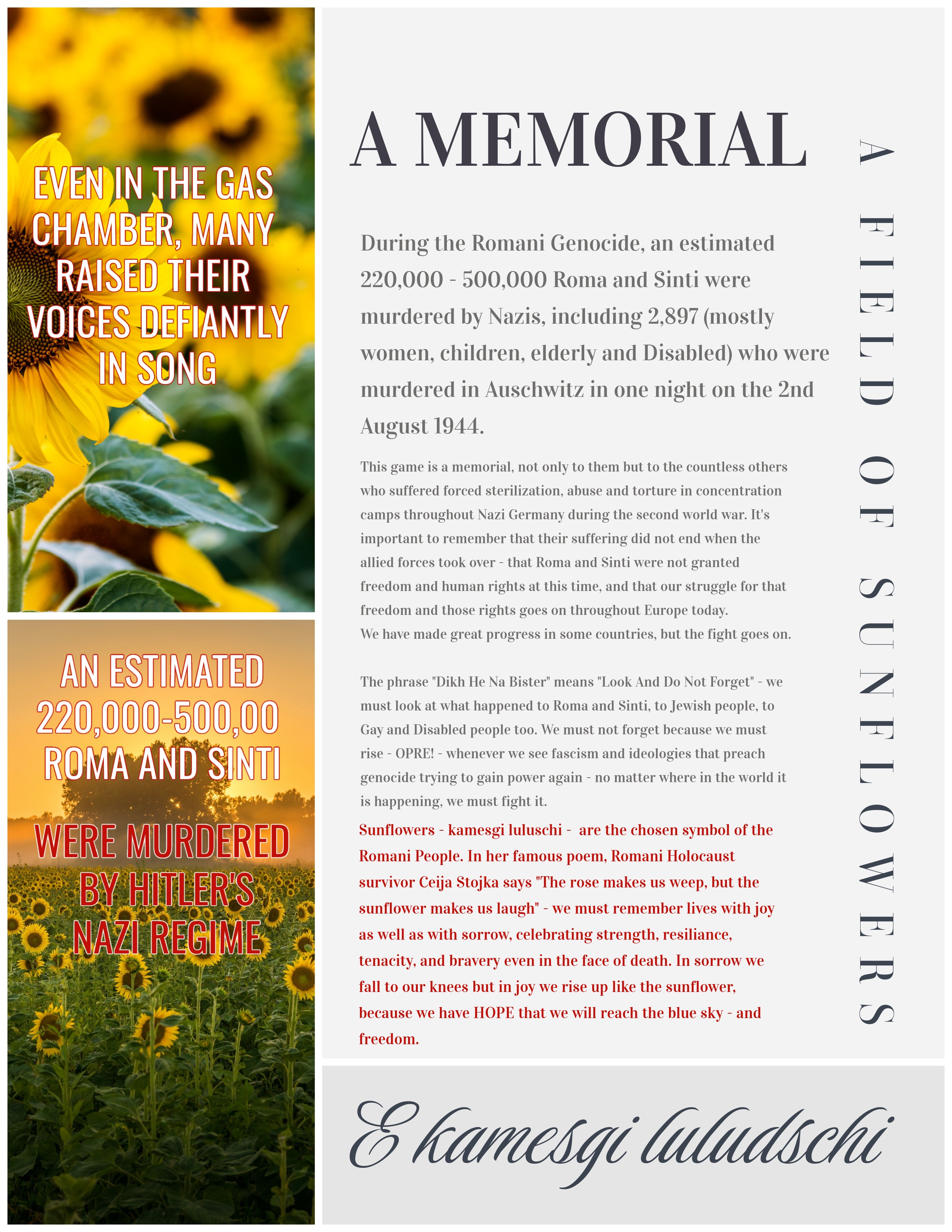 A memorial page