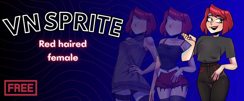 VN sprite Red Haired Female