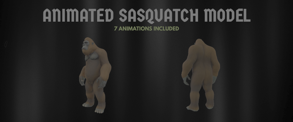 Animated Sasquatch – 3D Monster Model for Godot Games