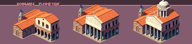 Isometric Asset Roman Base 3 Levels.