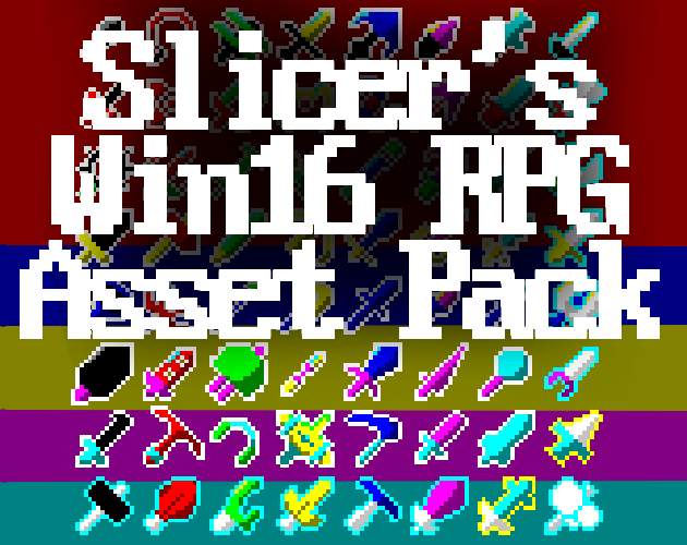 Win16 RPG: Swords, Potions, & More Icons Asset Pack