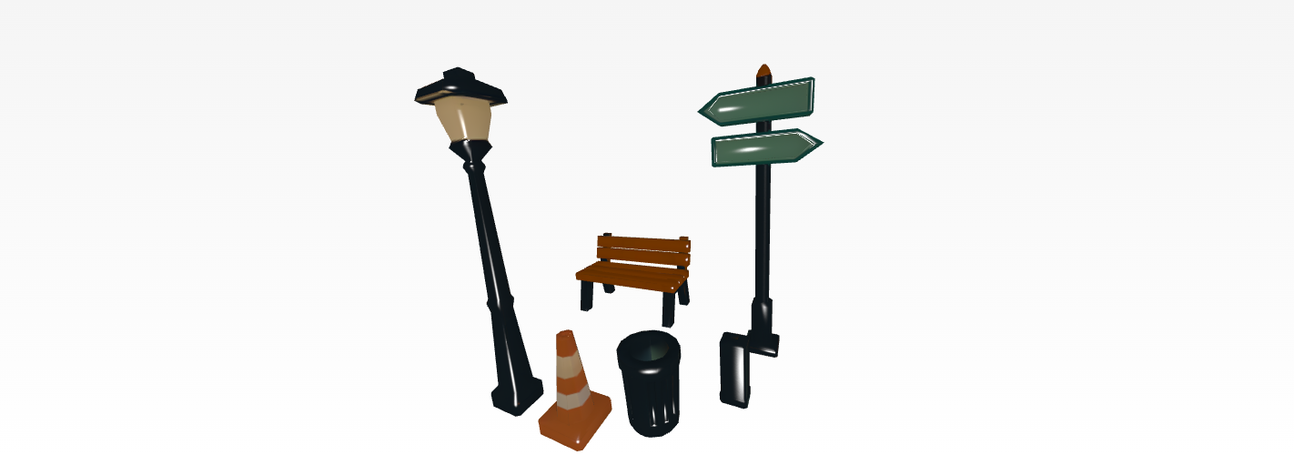 Urban Props Pack Vol.1 – 6 Game-Ready 3D Assets + Textures