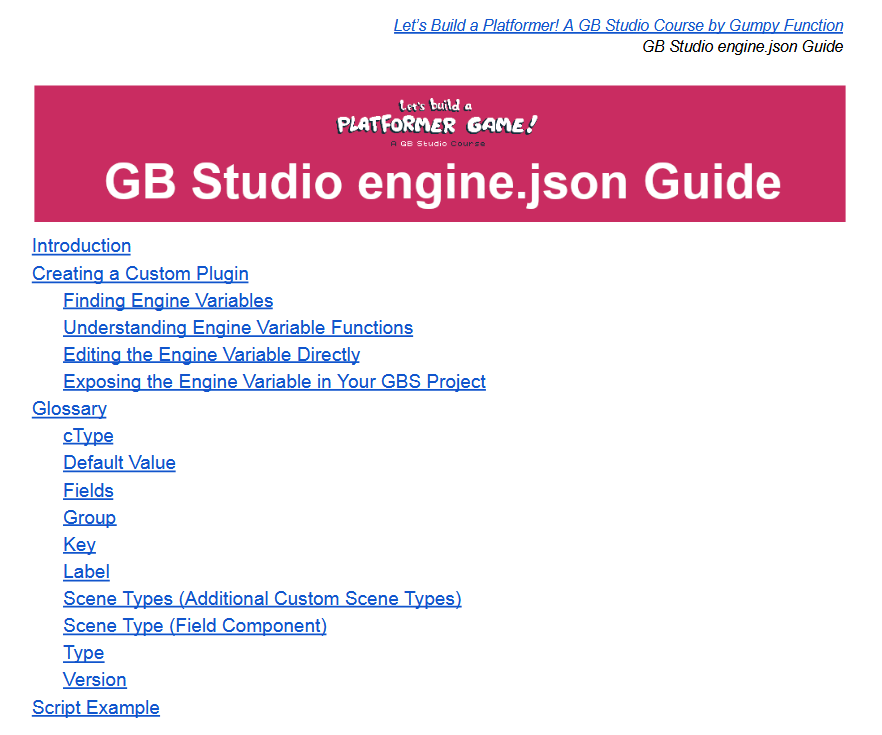 engine.json Guide Contents engine.json Guide Contents