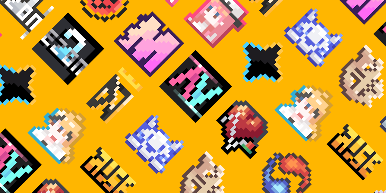 Rythm game pixel icons