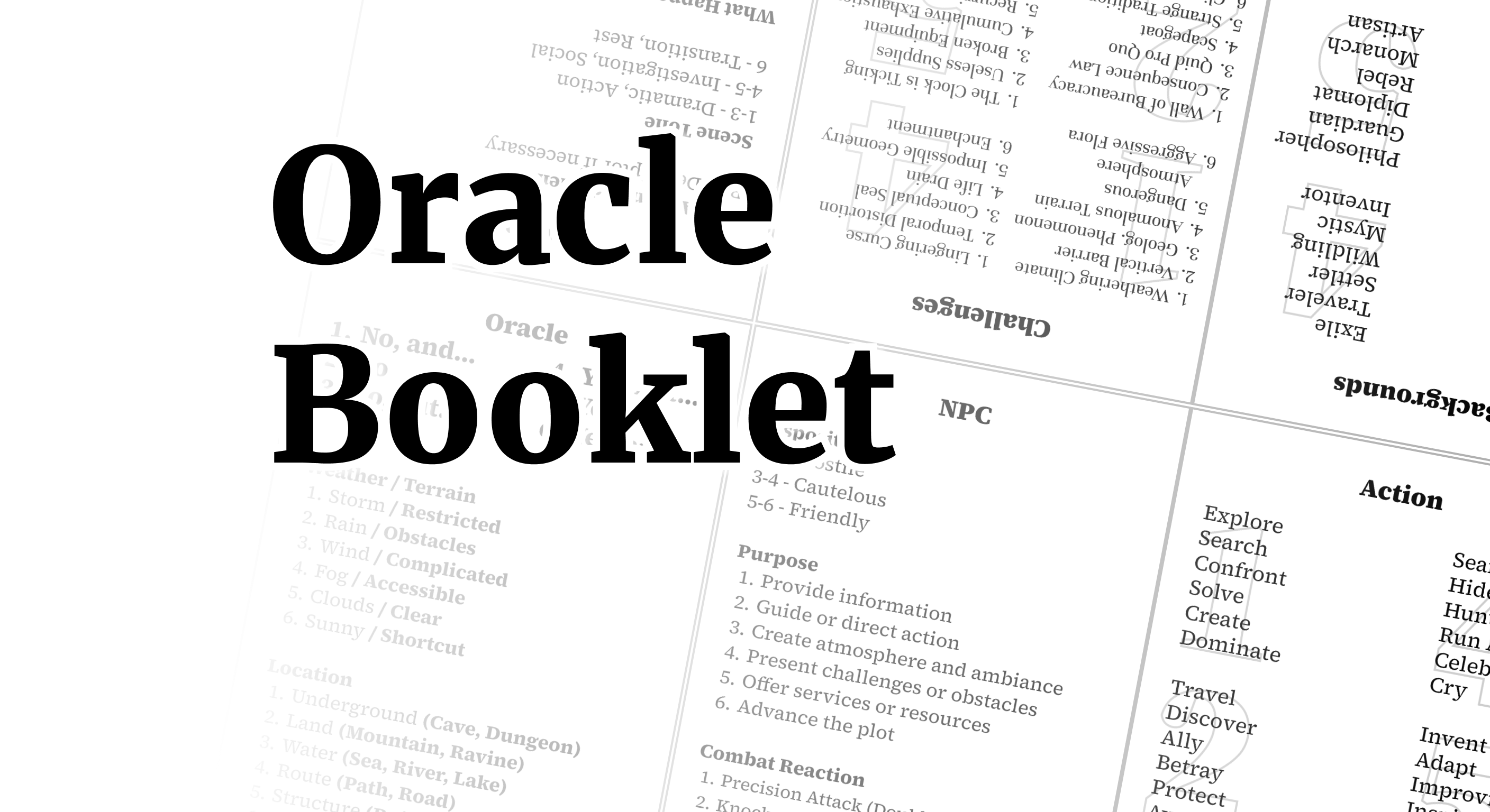 Oracle booklet