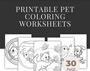 Printable Pet Coloring Worksheets for Toddlers | Ages 2–5 | Fun Learning PDF for Preschoolers