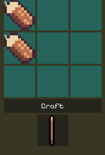 Stick crafting recipe