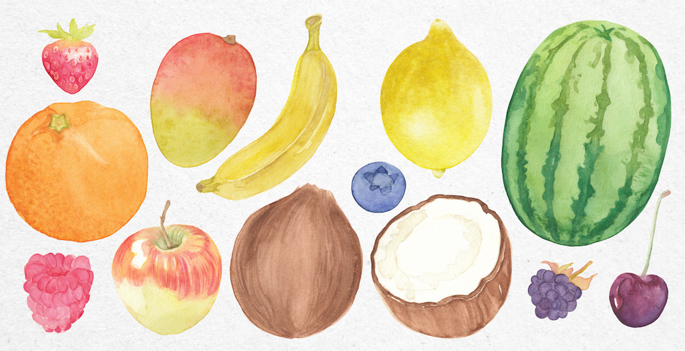 Watercolor Fruits