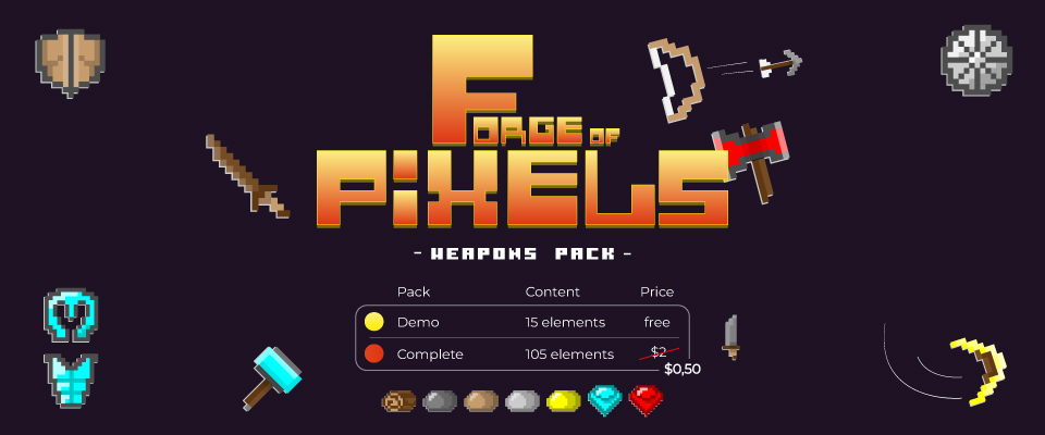 Forge of Pixels – Weapons & Armor Pixel Art Pack
