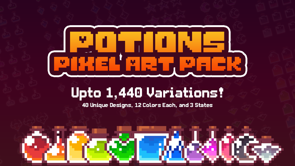 [2D] 1,440 Potions Pixel Art Pack