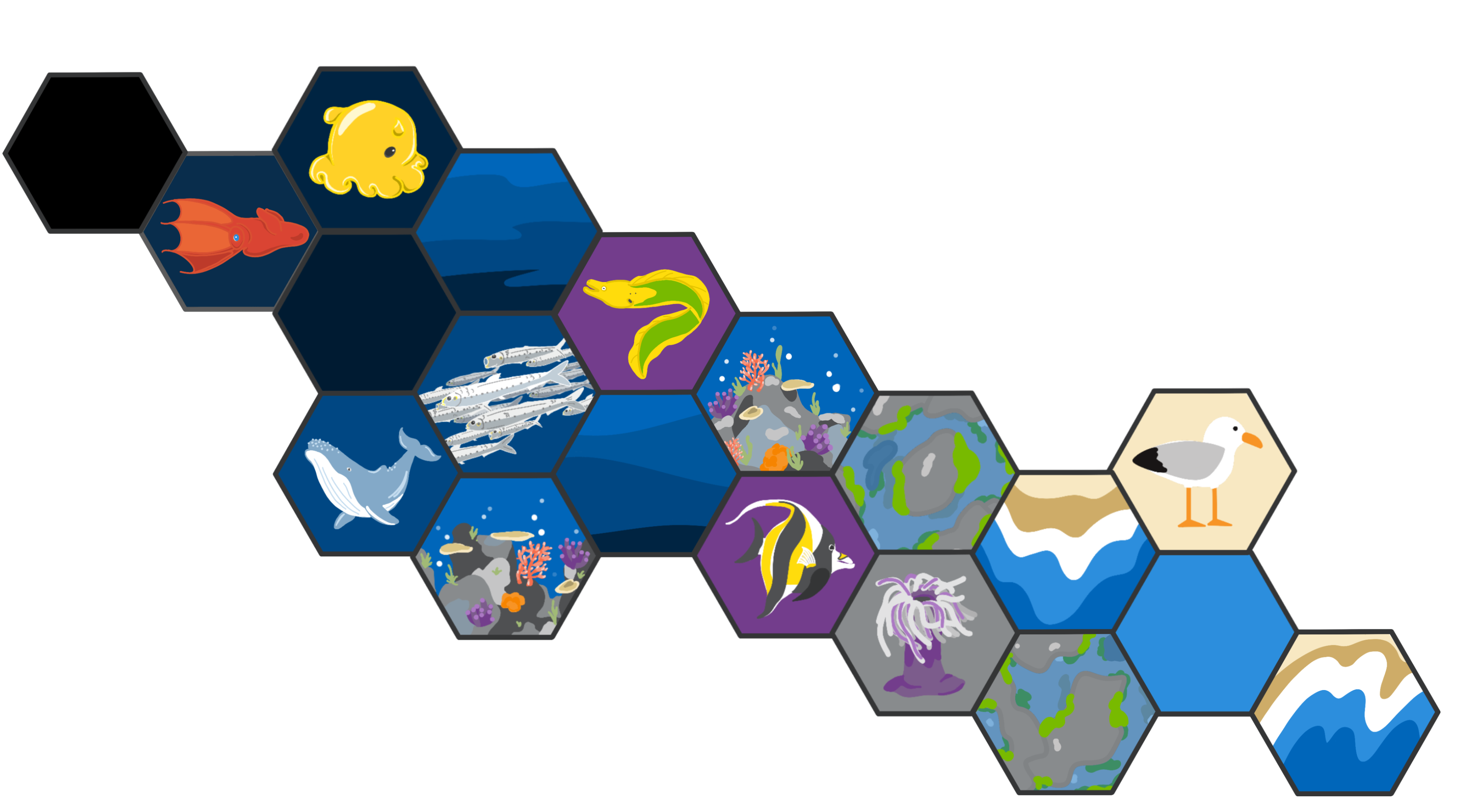 Ocean Biomes Hex Tiles