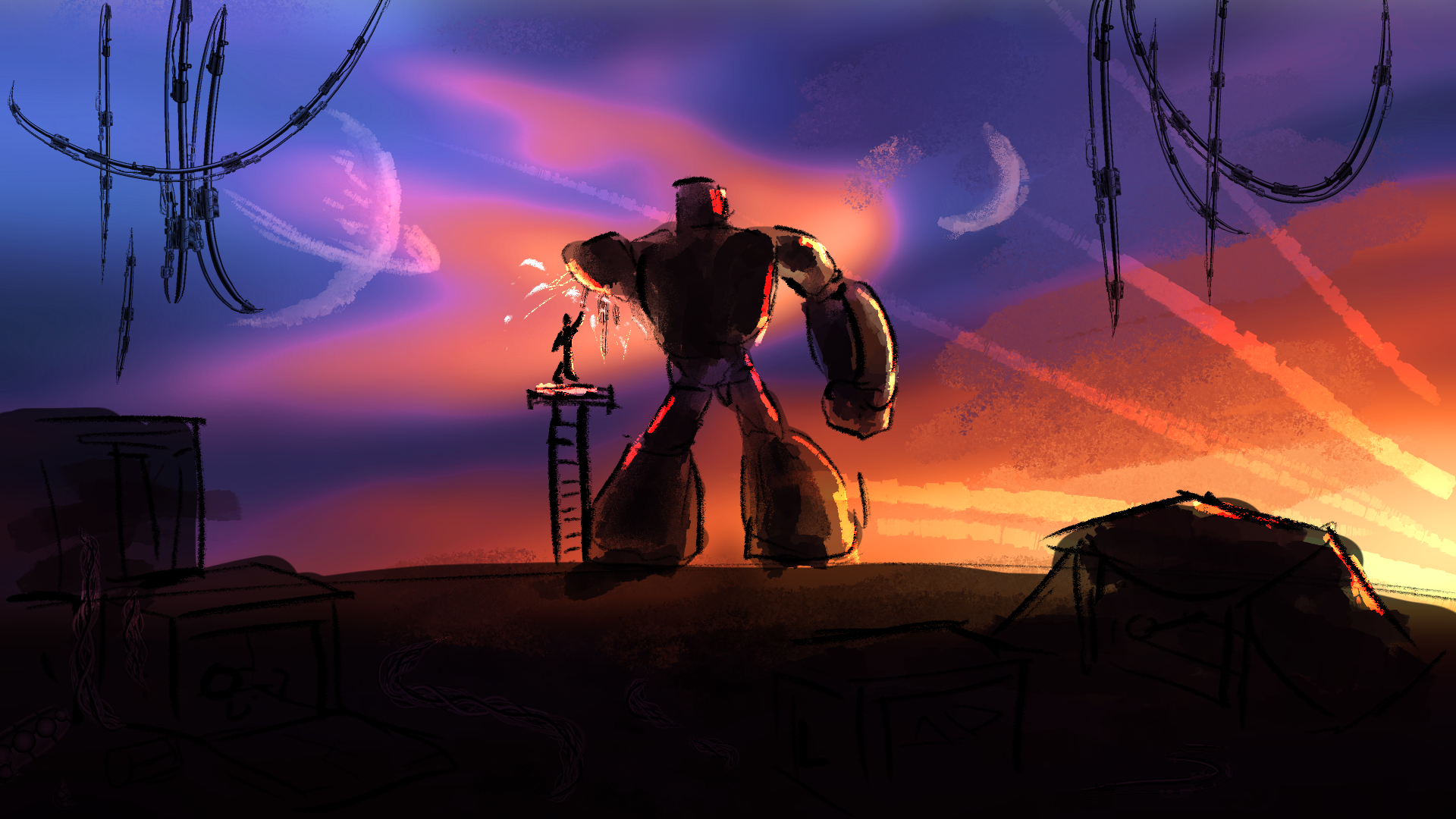 concept art: 'garage' screen