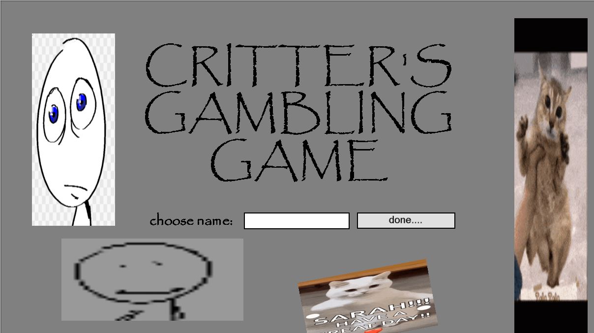 Critter's Gambling Game