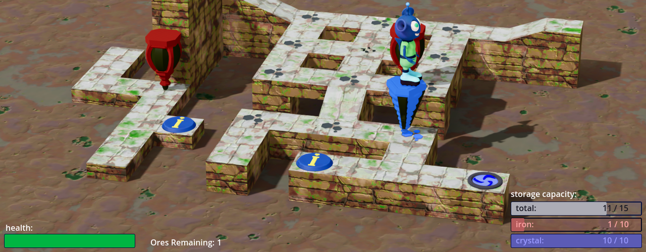 Goddel has full of blue crystals and needs to deposit them to free space...