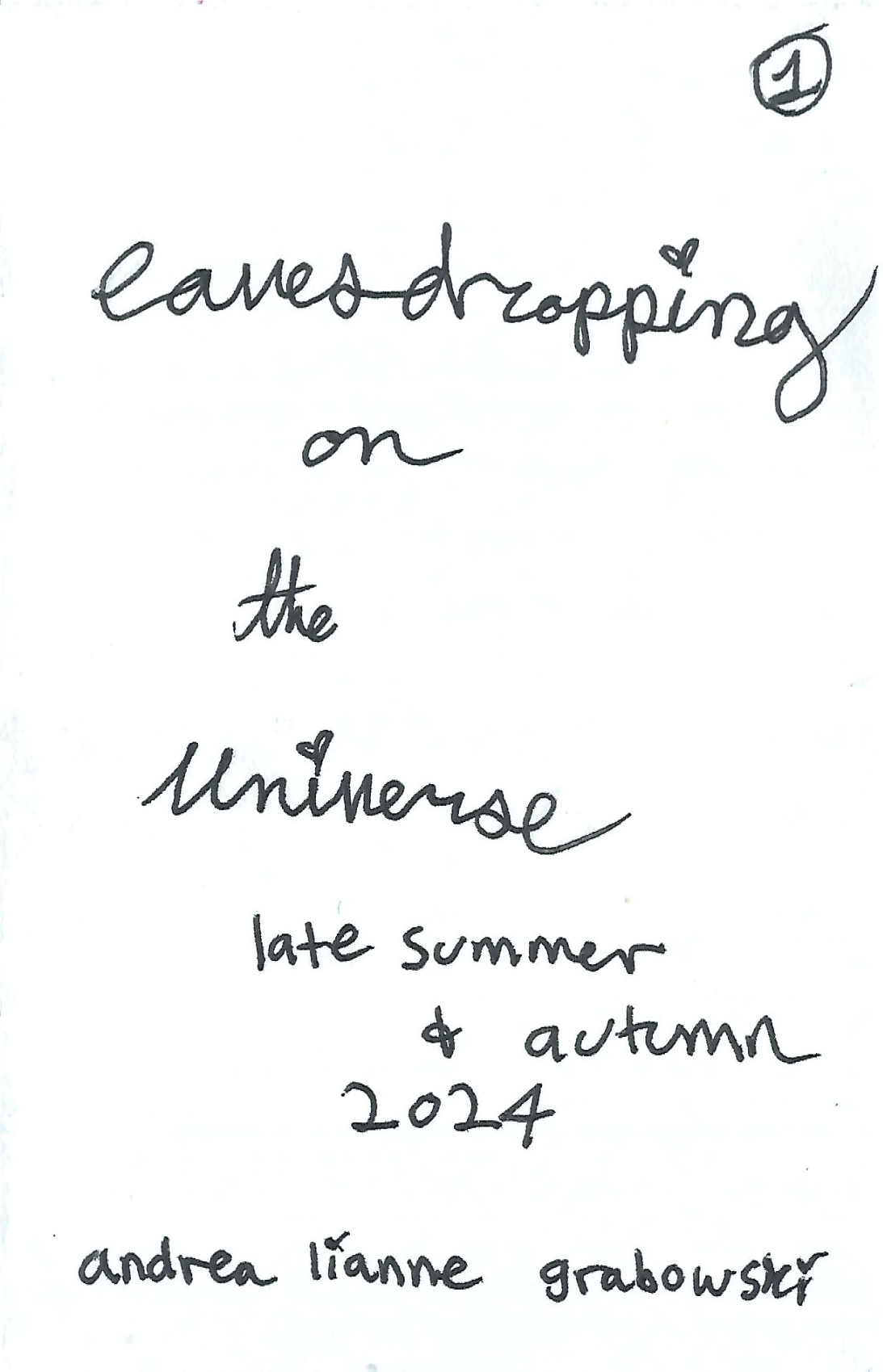 Cover image for eavesdropping on the universe vol. 1 zine (digital download)
