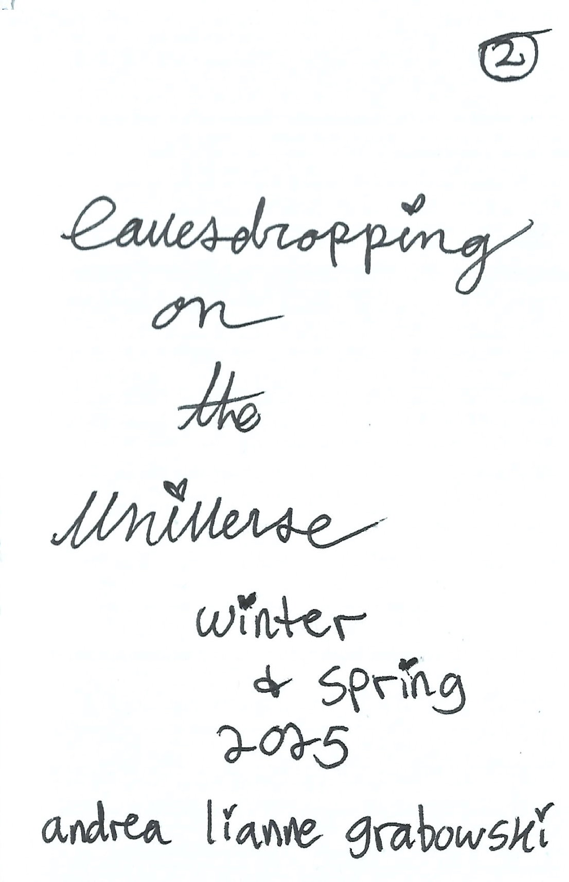 Cover image for eavesdropping on the universe vol. 2 zine (digital download)