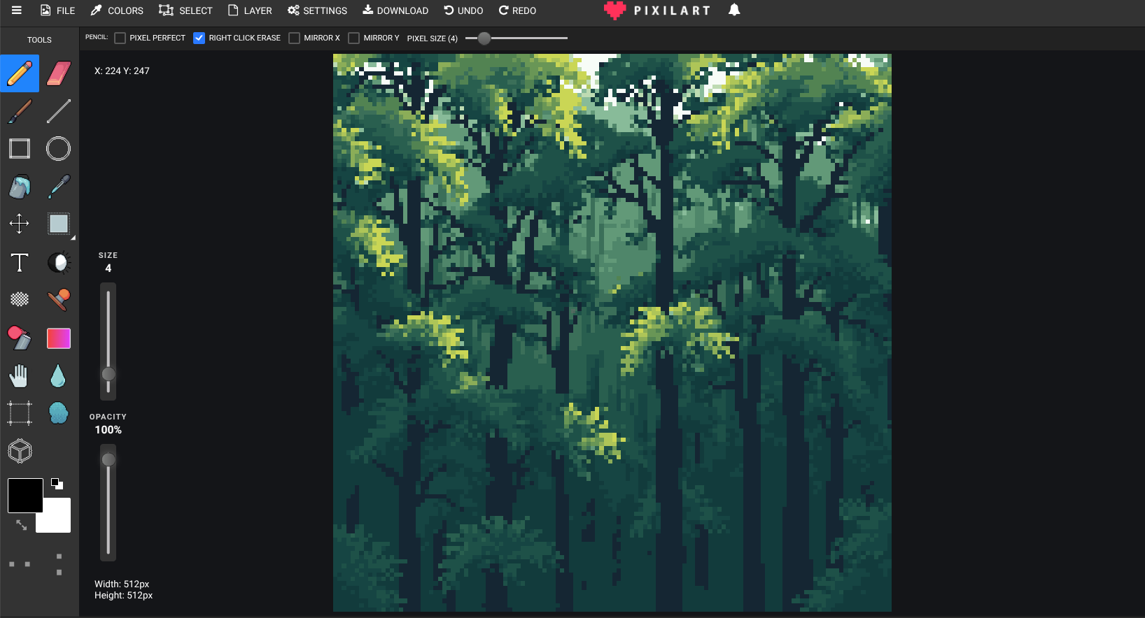 Pixel art Forest Background