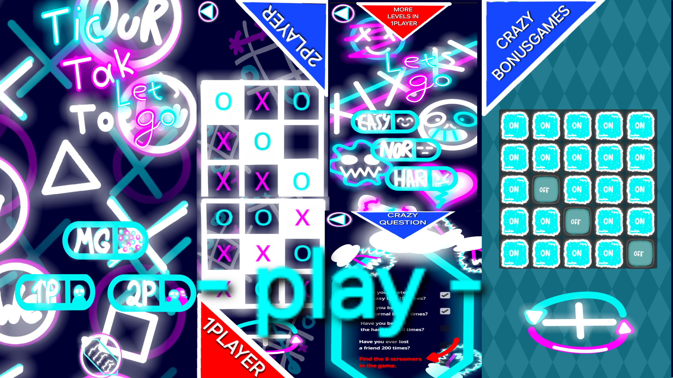 Tic Tac Toe and CRAZY GAMES