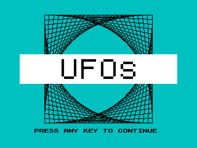 Imagen de portada de UFOs - Ovnis English translation/hack, mostrando el título y naves espaciales retro.