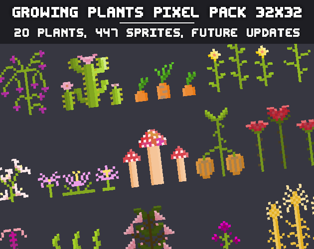 Growing Plants Pixel Pack 32x32 By Umoral