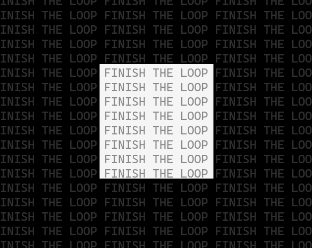 Cover image for Finish the Loop.