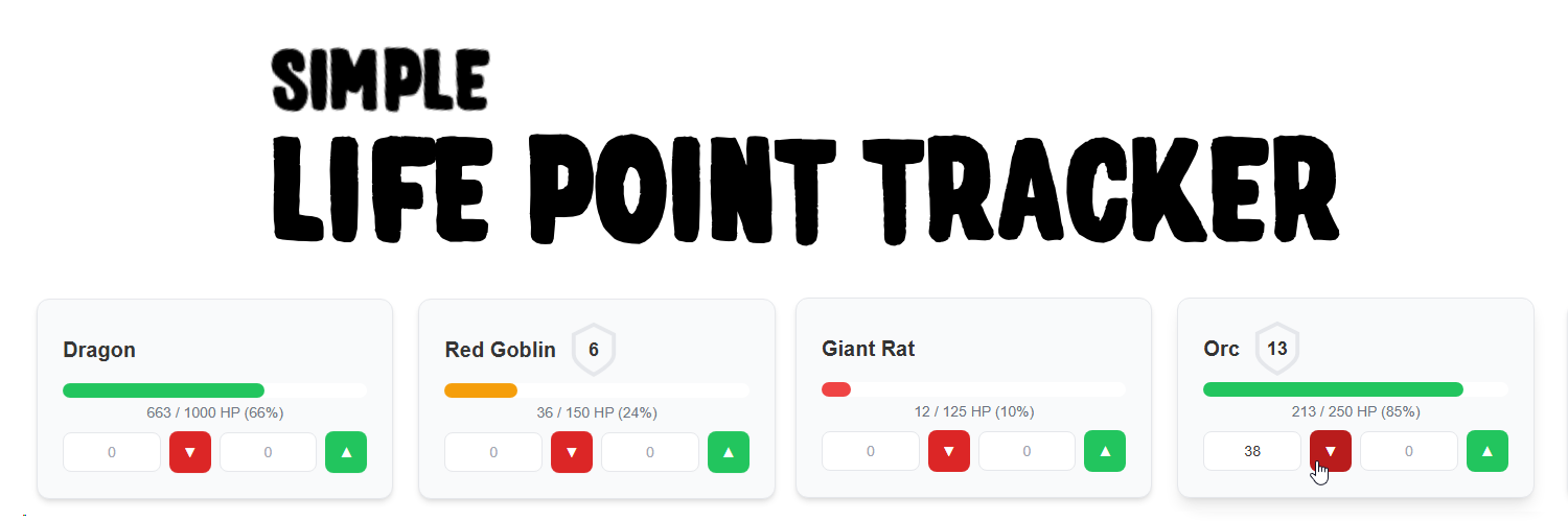 Simple Life Point Tracker