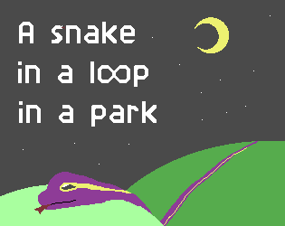 A snake in a loop in a park