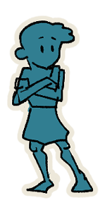player character looking to the side