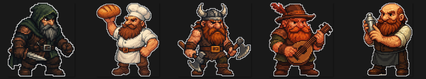 Dwarf Pixel Art Sprites - x36