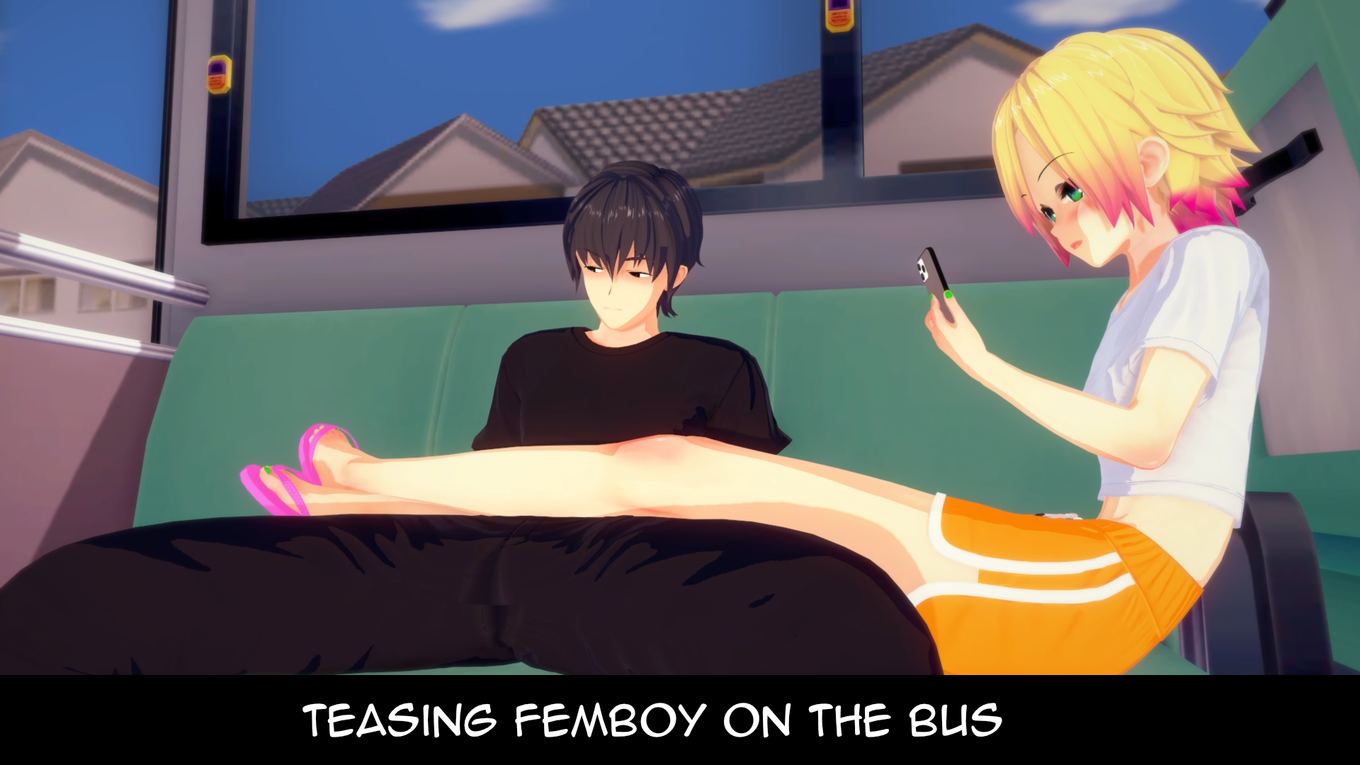 Teasing Femboy On The Bus by Hrenit