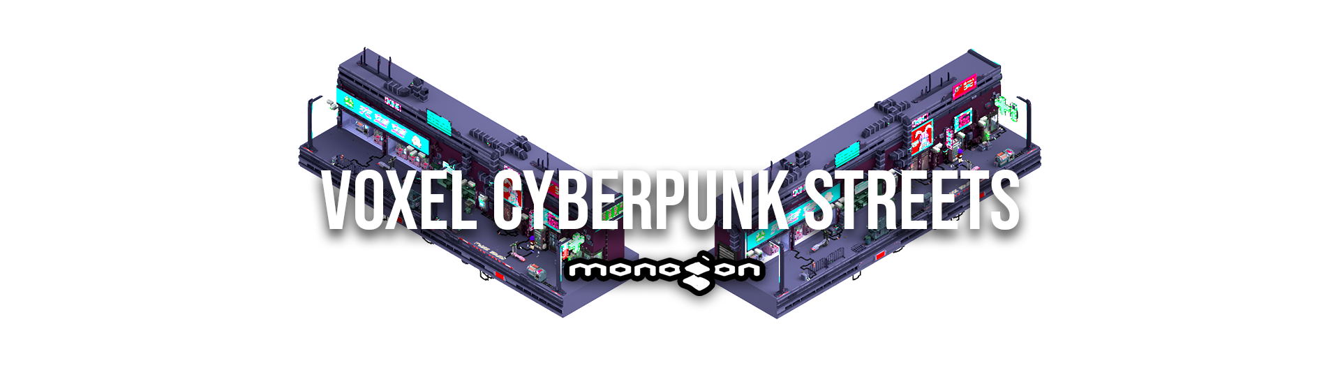 Voxel Cyberpunk Street - monogon