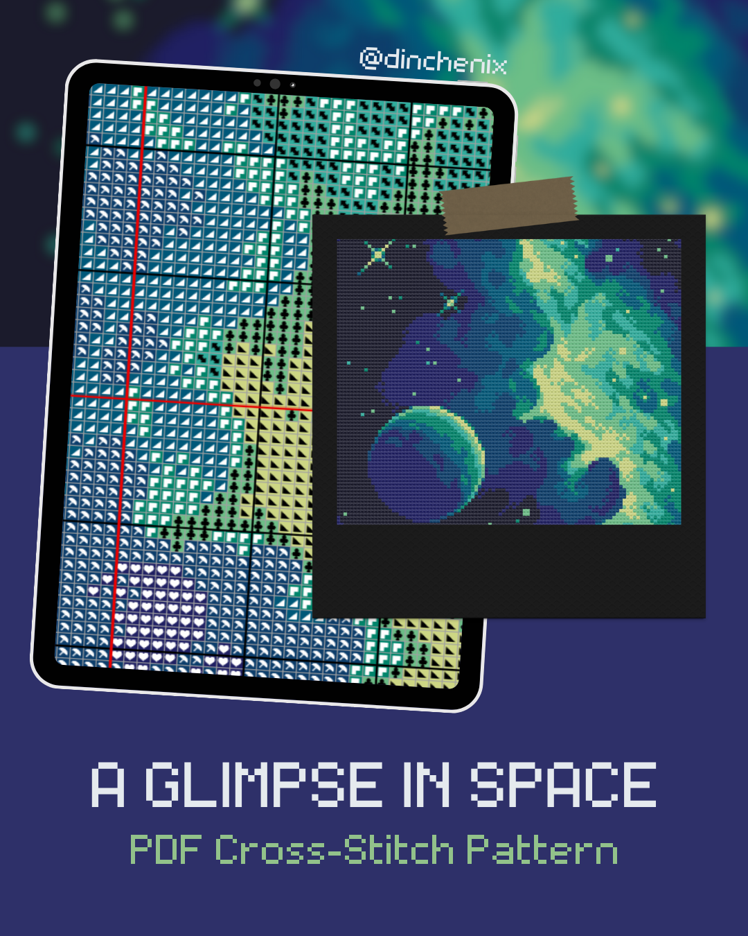 PDF Cross-Stitch Pattern: A Glimpse in Space