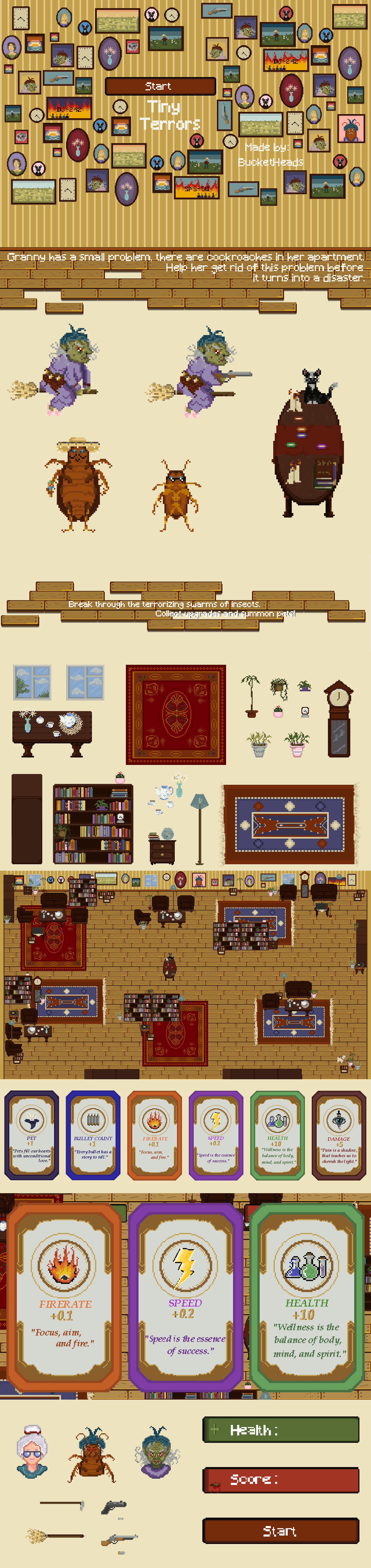 Apartment furniture 64x64 pixel art asset pack by by_so